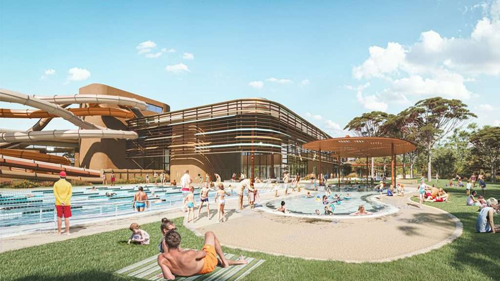 Render of the proposed new aquatic centre